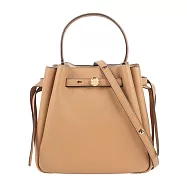 TORY BURCH Romy 金釦荔枝紋二用水桶包 (提拉米蘇)