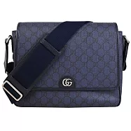 GUCCI 761741 Ophidia GG Supreme 印花翻蓋斜背郵差包.深藍