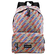 BALENCIAGA 巴黎世家 503221 Adhesive系列滿版緹花後背包.沙色