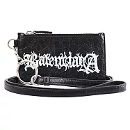 BALENCIAGA 巴黎世家 594548 歌德字母LOGO頸掛零錢卡包.黑