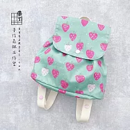 手作森林【DIY材料包】小童後背包 影音教學 棉布 原創印花 外出小包 自有品牌布料 -薄荷草莓