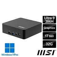 msi微星 Cubi NUC AI+ 3MG-009TW 黑 迷你桌機 (Ultra 9 386H/32G/1T SSD/Win11Pro/黑)