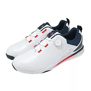 Mizuno 美津濃 高爾夫球鞋 Nexlite Enerzy II 男鞋 寬楦 防水 白藍 旋扣 51GQ2641-03 27cm WHITE/NAVY