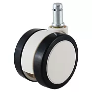 電腦椅輪子 彈力PU輪/黑白色滑輪組 (6cm/一組五顆) WHEEL-022
