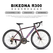 BIKEDNA R300 鋁合金彎把甩把公路車搭載日本SHIMANO,煞變合一 14速線控碟剎前後快拆培林大盤 競速碟煞彎把破風跑車- 紫色