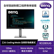 BenQ RD280UG 28型 120Hz 程式設計護眼螢幕(IPS/USB-C/HDMI/DP)