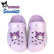 【HELLO KITTY】童鞋 KUROMI 酷洛米 洞洞鞋 雨鞋 布希鞋 穆勒鞋 涼拖鞋 兩穿 防水 輕量 厚底 30 紫色