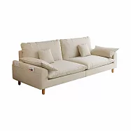 IDEA-寧意慵懶可拆靠墊三人絨布沙發/180CM 可客製