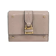 Chloe Paddington 鉚釘鎖扣三折短夾- 米色