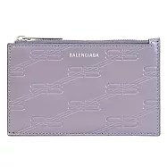 BALENCIAGA 巴黎世家 717784 燙銀烙印LOGO牛皮零錢卡包.深灰