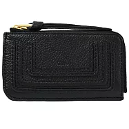 CHLOE MARCIE 小牛皮L型卡片零錢包.黑