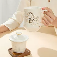 《乾唐軒活瓷》新品上市 | 馬上如意三件杯 / 附茶漏 / 透明白鎏金 460ml 透明白鎏金