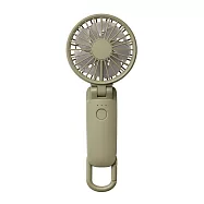 日本Rhythm Silky Wind Mobile 3.2│勾掛式雙扇葉摺疊手提風扇 橄欖綠