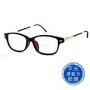 【SUNS】濾藍光眼鏡 曜感方框眼鏡 彈簧鏡腳 僅18g 抗紫外線UV400 阻隔藍光/台灣製造 S2182 酒紅色
