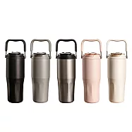 【H&R安室家】陶瓷易潔層雙飲保溫杯800ml(H88) 黑色