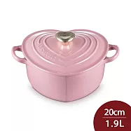 Le Creuset 愛心鑄鐵鍋 20cm 1.9L(電磁爐 IH爐可用) 薔薇 心型淡金頭