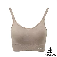 【ATUNAS 歐都納】女款瞬透無縫內衣(含胸墊)/中低強度運動內衣A2UCHH01W- S-M 灰卡