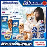 (2袋任選超值組)日本Unicharm嬌聯-消臭大師無香消臭高效鎖尿防回滲超吸收狗尿墊(高分子防漏尿布墊,平面式犬用廁所,定點訓練寵物隔尿墊) 72片M號(44x32cm)*2袋