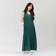好我_Holly無袖V領口袋背心長洋裝 FREE 綠