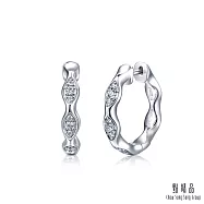 【點睛品】YuYu系列 優雅線條 10分 18K金鑽石耳環(一對)