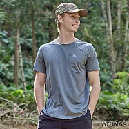【ATUNAS 歐都納】男款循環酷涼節能抑菌短袖T恤/防曬涼感T/大尺碼A1TS2602MC- M 深灰