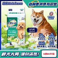 日本Unicharm嬌聯-消臭大師高速吸收乾爽舒適森林香雙消臭狗尿墊(植萃芳香除味寵物尿布墊,防外漏髒腳犬用廁所,柔和色調定點訓練隔尿墊) 80片M號(44x32cm)