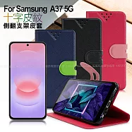 NISDA Samsung Galaxy A37 5G 風格磨砂側翻支架皮套 黑色