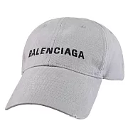 全新福利品】BALENCIAGA 巴黎世家 590758 電繡LOGO棉質棒球帽.鉛灰