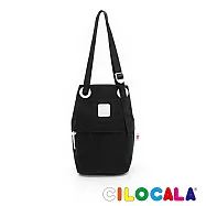 CILOCALA PICFA聯名日本插畫尼龍防潑水肩背水桶包 魷魚黑