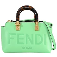 FENDI 8BS067 BY THE WAY MINI 琥珀造型提把迷你兩用包.亮綠