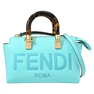 FENDI 8BS067 BY THE WAY MINI 琥珀造型提把迷你兩用包.亮藍