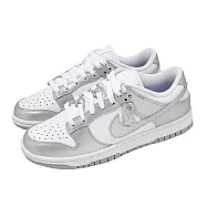 Nike 休閒鞋 W Dunk Low 女鞋 白 金屬銀 復古 經典 FV1311-100 23cm WHITE/SILVER