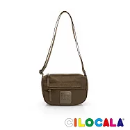 CILOCALA 亮彩尼龍防潑水半月斜背包-小 軍綠