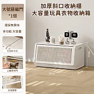 【好拾選物】加厚斜口收納櫃 大容量塑膠收納箱 玩具衣物收納 大號 -藤編門