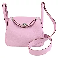 HERMES Mini Lindy Bag 銀釦兩用包.錦葵紫 18cm