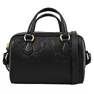 GUCCI 790130 GG Super Mini 迷你手提兩用波士頓包 黑