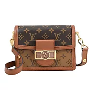 Louis Vuitton LV M45959 MINI DAUPHINE 經典印花撞色拼接迷你翻蓋斜背包