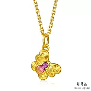 【點睛品】網路獨家款 彩繪福蝶 黃金吊墜_計價黃金