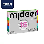 《mideer》-- 雙頭雙色壓克力麥克筆-盒裝軟毛頭(16色) ☆