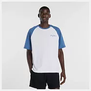New Balance 插肩式 男 短袖上衣 MT61B23KAA4-F M 藍白色