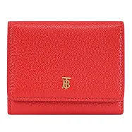 【全新福利品】BURBERRY 8031854 金屬LOGO三折扣式零錢短夾.紅