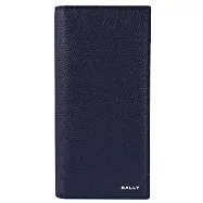 BALLY 6306420 FLAG 燙印LOGO內裏撞色對開零錢長夾.深藍