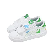 Puma 休閒鞋 Smash 3.0 Dino V Inf 小童 學步鞋 白 綠 魔鬼氈 405637-01 15cm WHITE/GREEN
