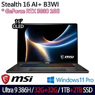 ★全面升級★MSI 微星 Stealth 16 AI+ B3WI-006TW 16吋 AI電競筆電 (U9-386H/32G+32G/1TB+2TB/RTX5080)
