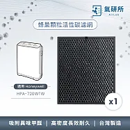 【AirLab氣研所】 蜂巢顆粒活性碳除臭濾網 1片裝(適用Honeywell HPA-720WTW) 黑