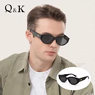 【Q&K】高級感TR90窄版貓眼偏光太陽眼鏡|夜幕黑金輕奢款|修飾臉型・抗UV400・防眩光|一戴就有型