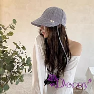 【Decoy】輕巧韓風 條紋薄款可折遮陽鴨舌帽/顏色可選 灰色