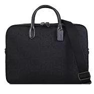 COACH CAK97 SIGNATURE THEO 滿版緹花LOGO兩用公事包.黑