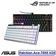 【送原廠電競滑鼠墊】ASUS 華碩 ROG Falchion Ace 75 HE V2X磁軸電競鍵盤 黑色