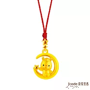 J&rsquo;code真愛密碼金飾 月光萌馬硬金墜子 送紅繩項鍊